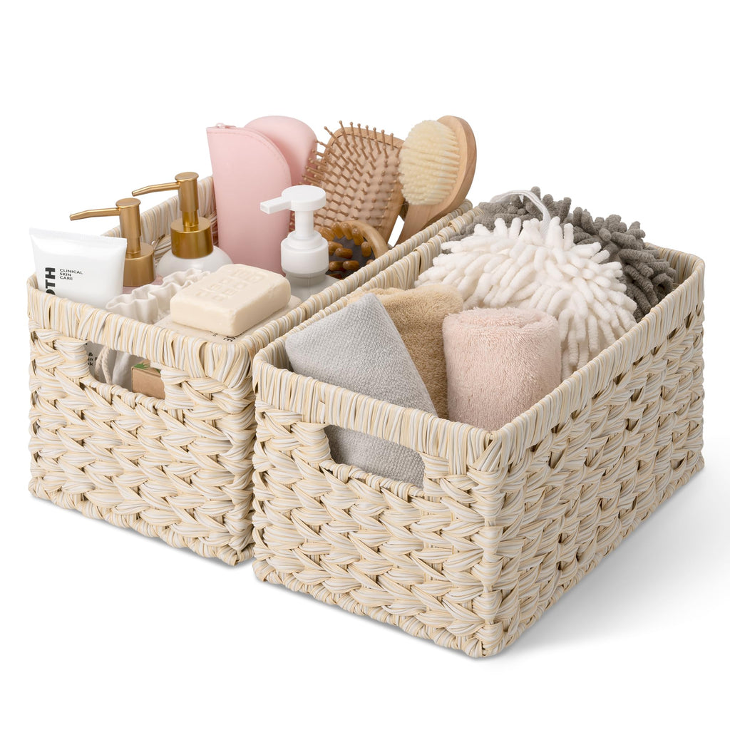 GRANNY SAYS Wicker Storage Baskets for Organizing, Basket Organizer, 2-Pack