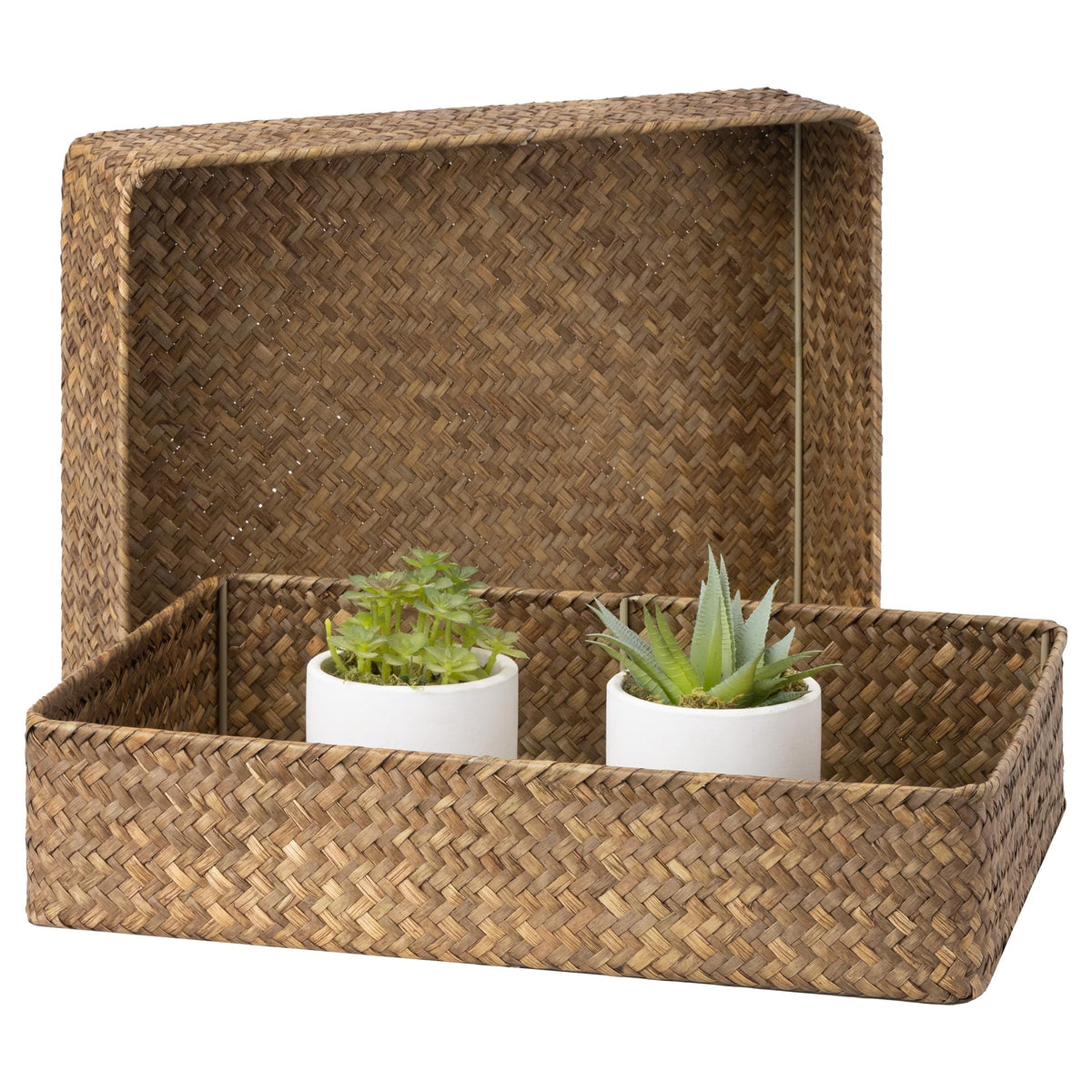 StorageWorks Wicker Toilet Paper Basket, Toilet Tank Basket for Bathroom