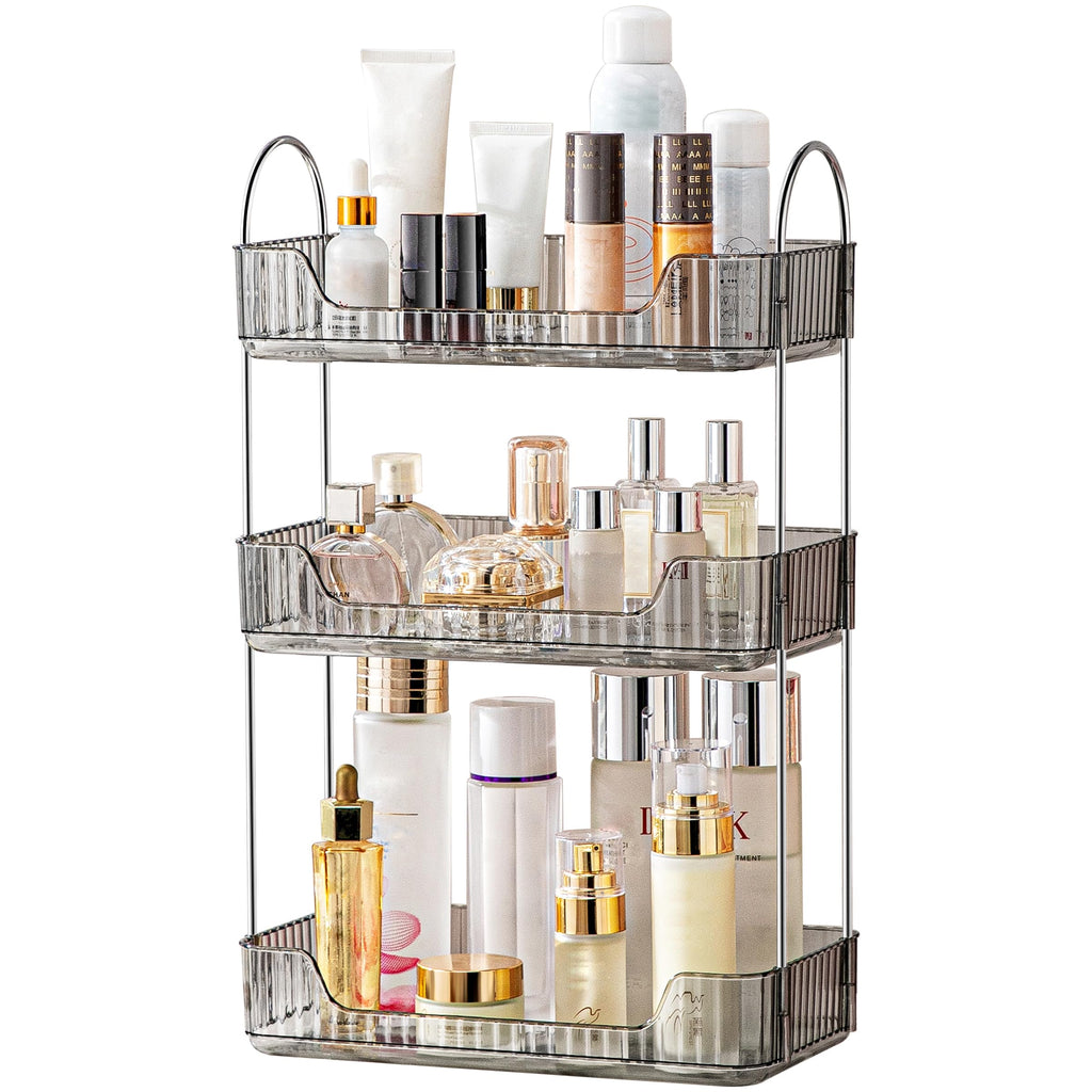 Akinbas 2 Tier Bathroom Organizer Countertop Makeup Perfume Tray Skincare Organizer for Bathroom Dresser Vanity (Green)
