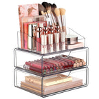 Vtopmart 3 Tier Clear Makeup Organizer with 2 Drawers
