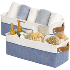 StorageWorks Narrow Storage Bins, Long Baskets, Brown and Beige, 2-Pack