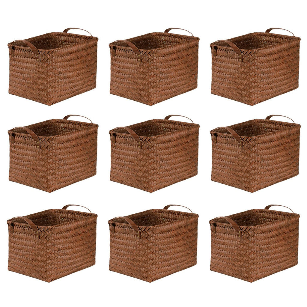 BROWNLILY Handwoven Wicker Storage Baskets, Pack of 4, Brown