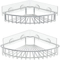 SMARTAKE 2-Pack Corner Shower Caddy, SUS304 Stainless Steel, Silver