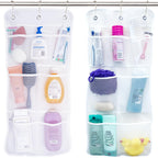 S&T INC. Shower Organizer and Caddy, 2 Pack, 14" x 30", White