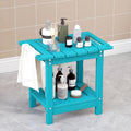 Plawdlik Shower Stool with Shelf, HDPE Weather‑Resistant Shower Bench
