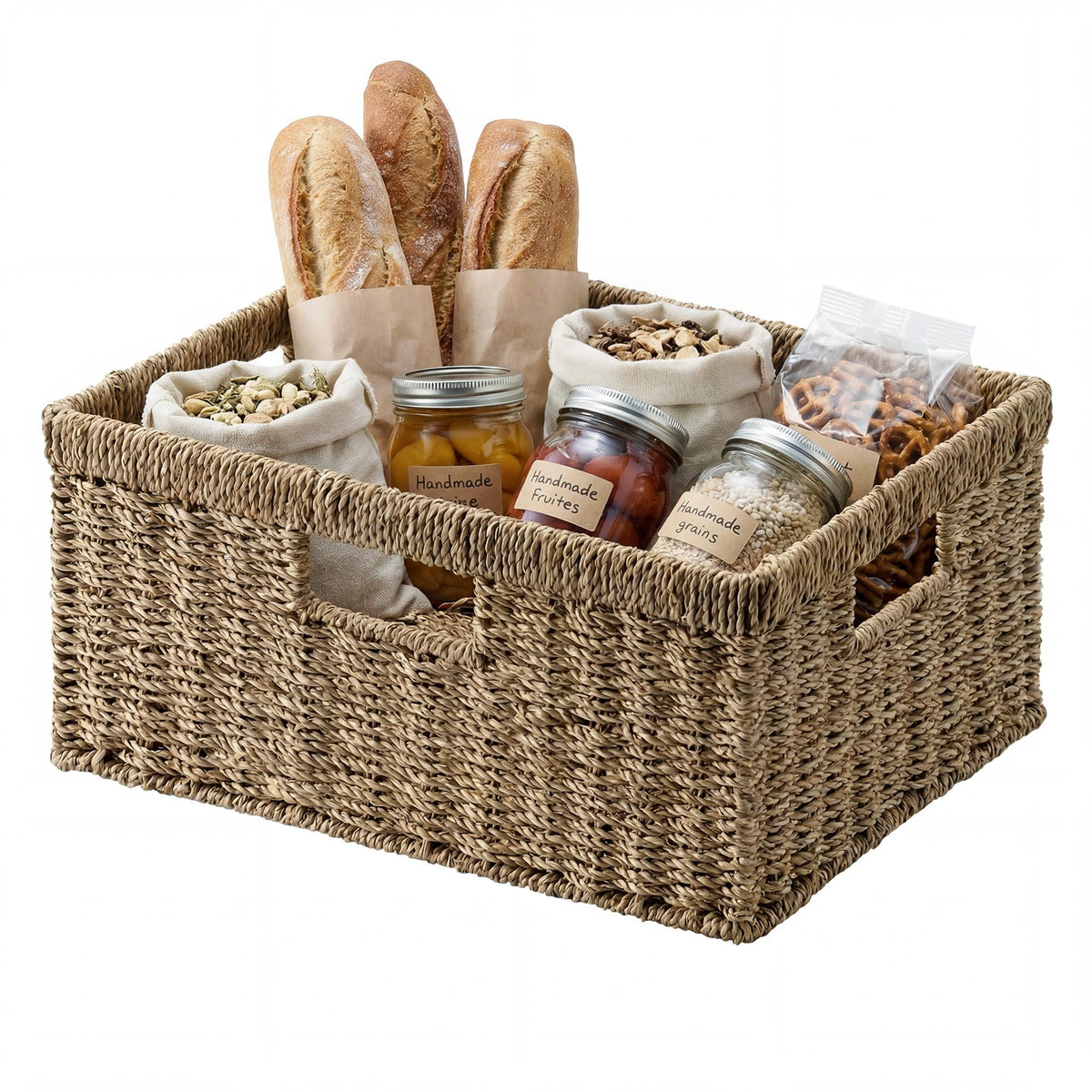 StorageWorks Wicker Baskets for Storage, Wicker Storage Baskets, 1-Pack