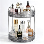 Large Capacity Rotating Makeup Organizer Perfume Stand Holder, 2 Tier Clear