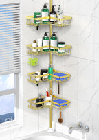 DAOYA Corner Shower Caddy Tension Pole 4 Tier Shower Caddy Organizer Black