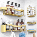 NESOMI 7-Pack Shower Caddy Adhesive,Stainless Steel Shower Organizer Shelf