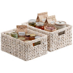 StorageWorks Wicker Baskets, Wicker Storage Baskets for Shelves, 2-Pack
