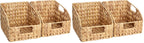 StorageWorks Pantry Baskets for Organizing, Wicker Basket with Built-in Handles, Handwoven Wicker Storage Baskets, Water Hyacinth for Shelves, 2 Pack