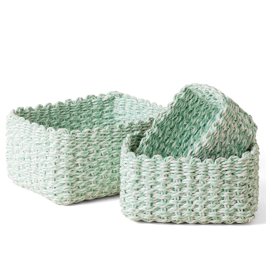 LA JOLIE MUSE Small Wicker Baskets for Organizing, Desert 3 Pack
