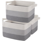 OIAHOMY Cotton Rope Storage Baskets for Organizing Gradient Yellow 3-Pack