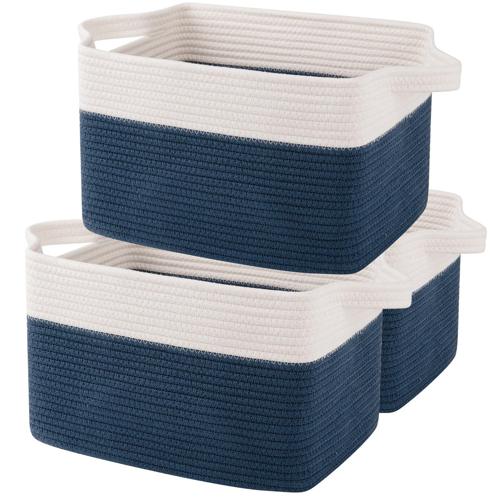 OIAHOMY Cotton Rope Storage Baskets for Organizing Gradient Yellow 3-Pack