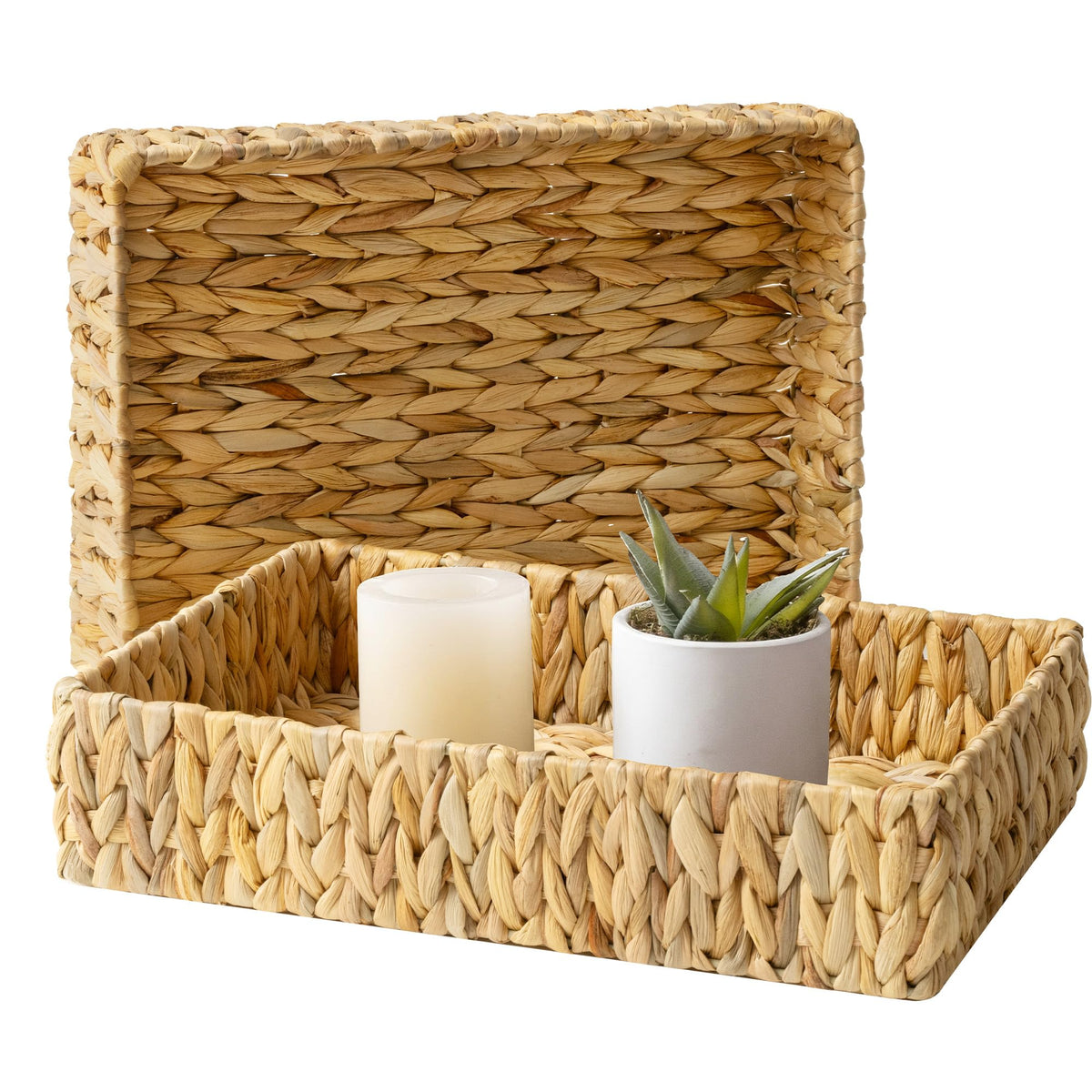 StorageWorks Wicker Toilet Paper Basket, Toilet Tank Basket for Bathroom