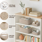 5-Pack Small Woven Rope Storage Baskets, 2 Sizes Organizer Bins