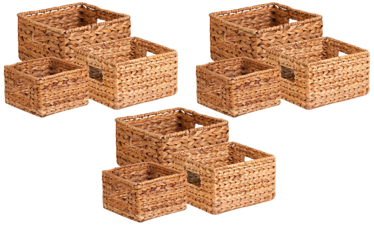 Honey-Can-Do Woven Water Hyacinth Wicker Storage Baskets, Nesting Set of 3