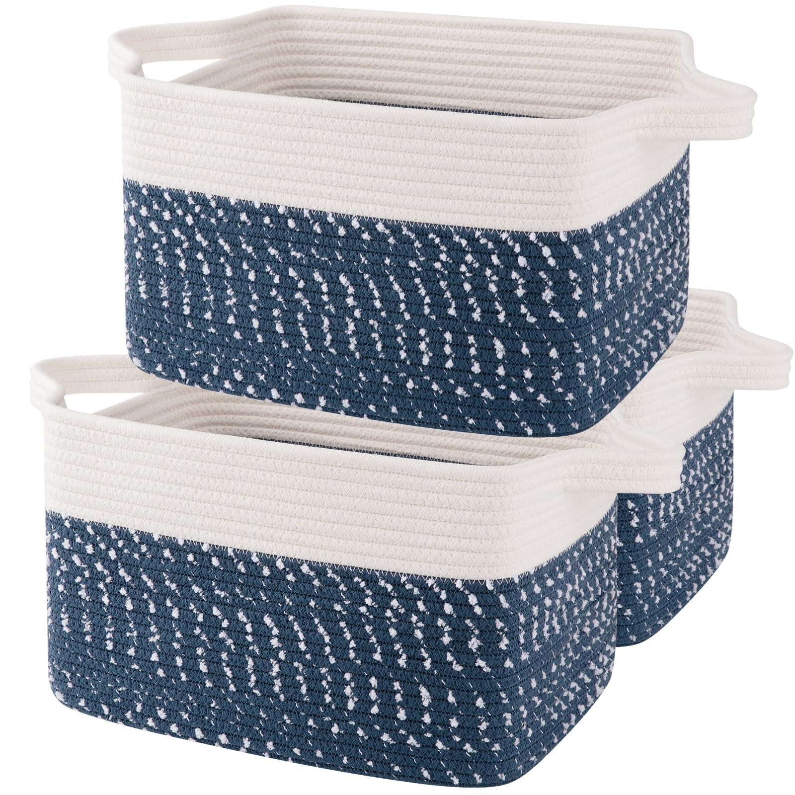 OIAHOMY Cotton Rope Storage Baskets for Organizing Gradient Yellow 3-Pack