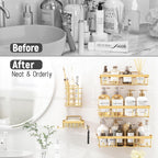 Liuoud 5 Pack Shower Caddy for Inside Shower, Gold Bathroom Storage Decor