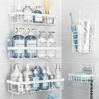 Liuoud 5 Pack Shower Caddy for Inside Shower, Gold Bathroom Storage Decor