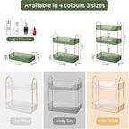 Akinbas 2 Tier Bathroom Organizer Countertop Makeup Perfume Tray Skincare Organizer for Bathroom Dresser Vanity (Green)