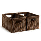 StorageWorks Wicker Baskets, Wicker Storage Baskets for Shelves, 2-Pack