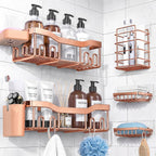 NESOMI 7-Pack Shower Caddy Adhesive,Stainless Steel Shower Organizer Shelf