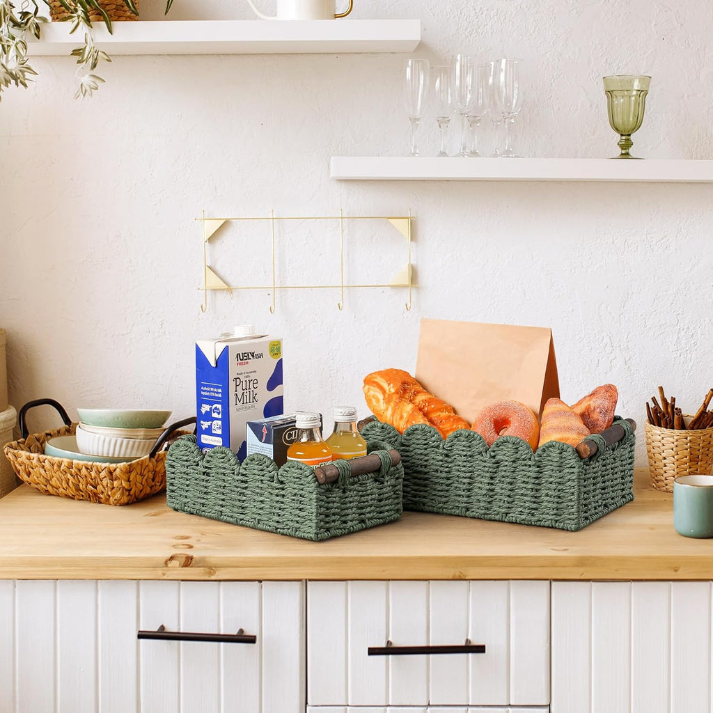 Wicker Baskets for Organizing Toilet Paper Storage Basket