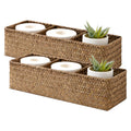 StorageWorks Toilet Paper Basket, 3-Section Water Hyacinth Storage Baskets