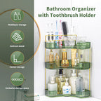 Makeup Organizer 3 Tier Bathroom Counter Organizer with Makeup Brush Holder