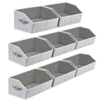 Homsorout Closet Organizers Bins 6 Packs - Large Closet Shelf Organizer with Handles, Fabric Trapezoid Storage Bins, Collapsible Storage Cubes for Clothes, Towels, Light Gray