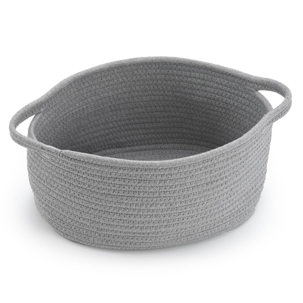 Happyiren Medium Woven Cotton Rope Basket, Empty DIY Gift Basket for Burr