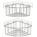 SMARTAKE 2-Pack Corner Shower Caddy, SUS304 Stainless Steel, Silver