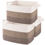 OIAHOMY Cotton Rope Storage Baskets for Organizing Gradient Yellow 3-Pack