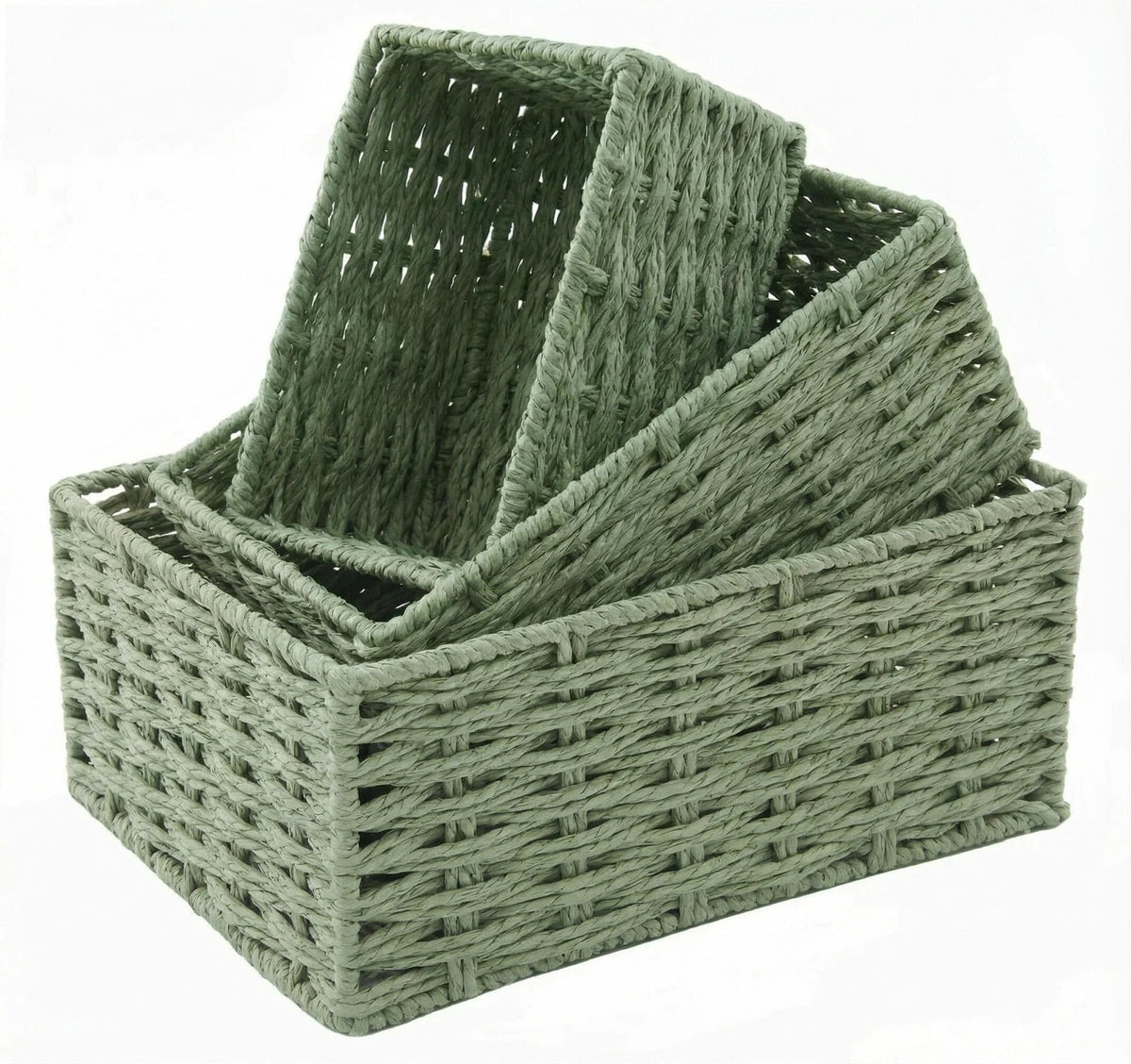 Small Wicker Basket for Organizing, Woven Storage Basket Sets of 3