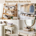 5 Pack Small Woven Storage Baskets for Shelves, Gift Baskets Empty