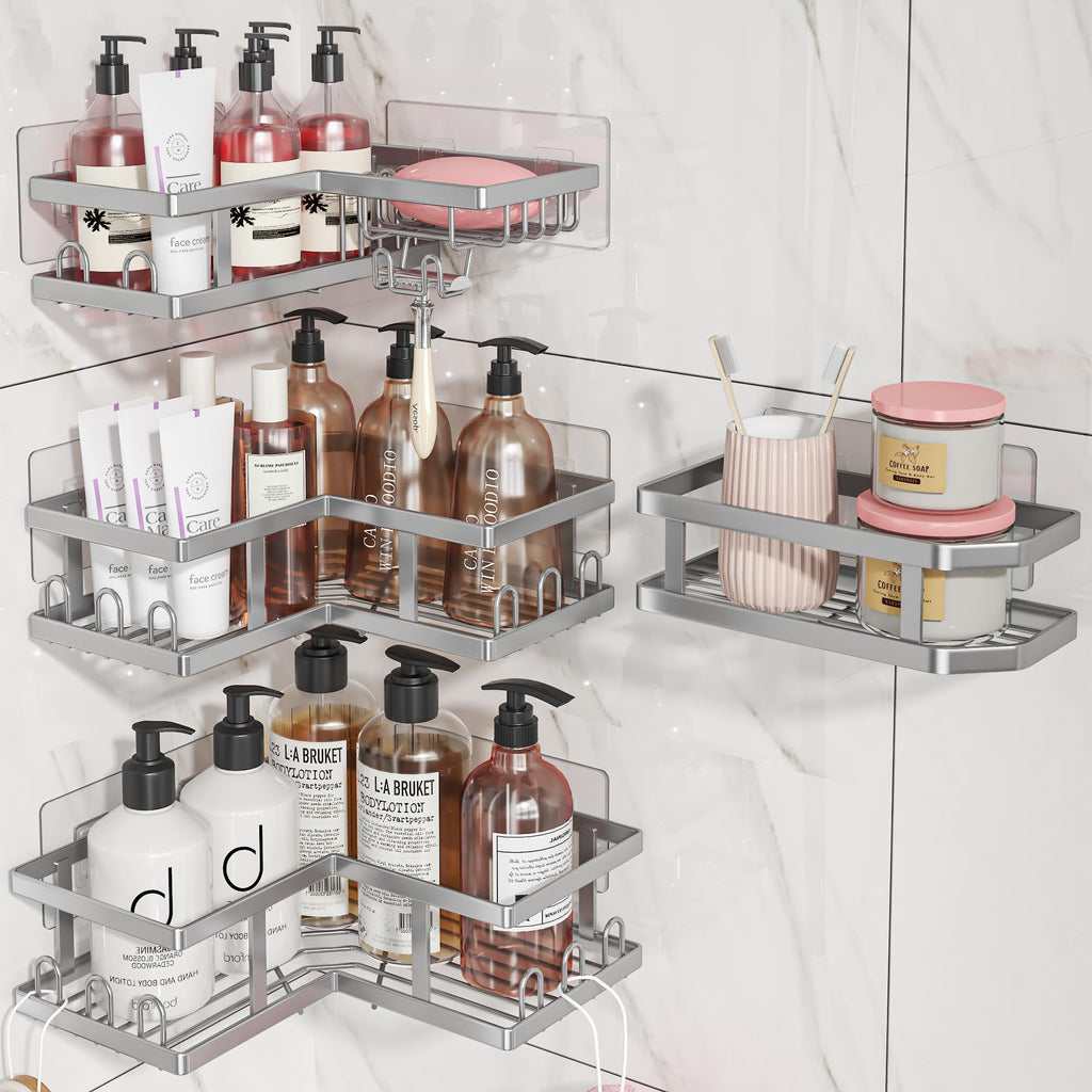 Youvip Shower Caddy Corner No Drilling-Adhesive, Shower Shelves-Rustproof