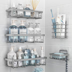 Liuoud 5 Pack Shower Caddy for Inside Shower, Gold Bathroom Storage Decor