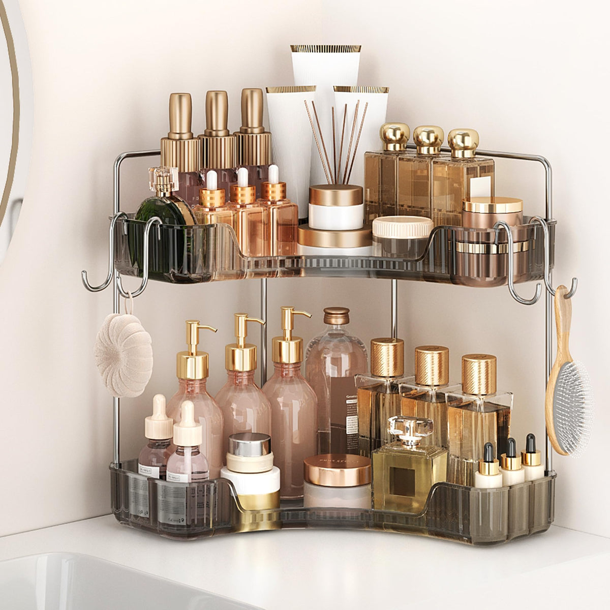 Corner Bathroom Counter Organizer 3-Tier Bathroom Organizer