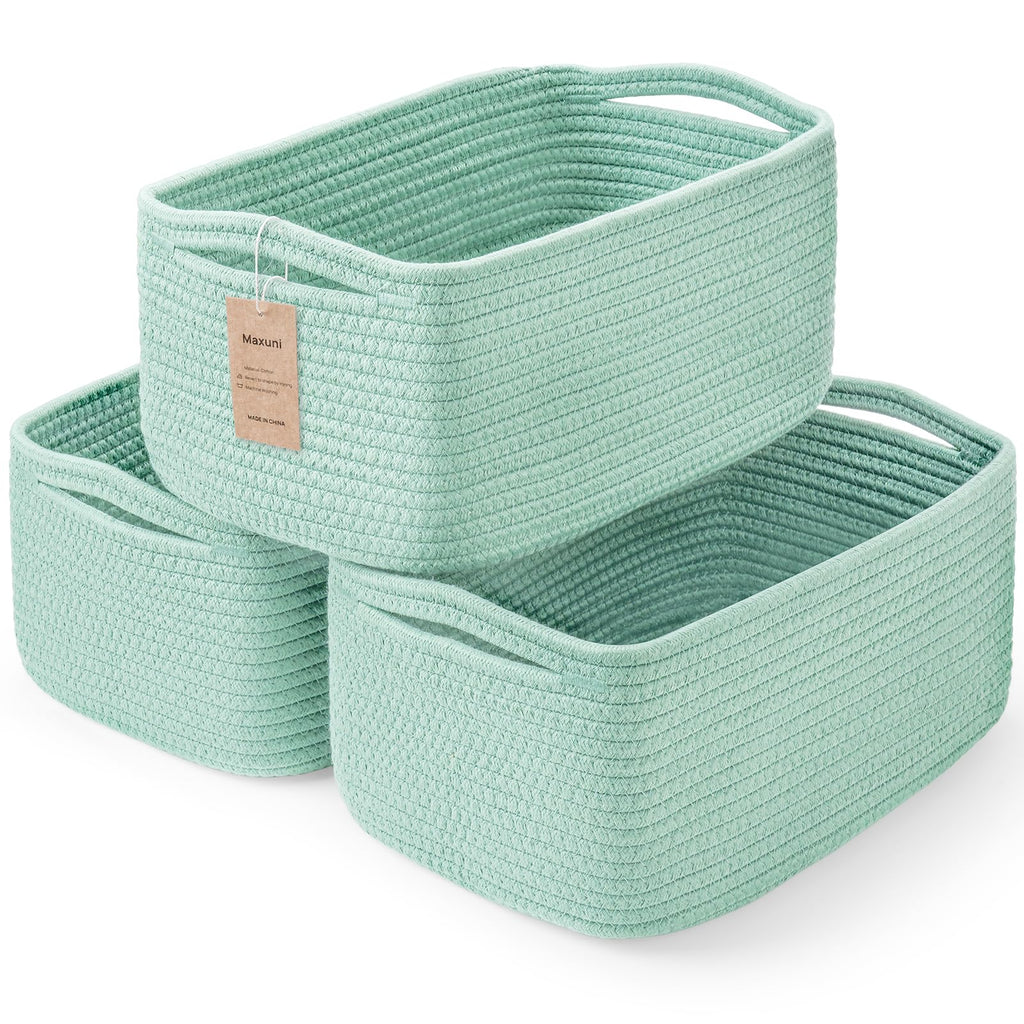 3 Pack Small Storage Baskets for Organizing, 11.8×7.8×5.1", Mixed Brown