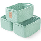 3 Pack Small Storage Baskets for Organizing, 11.8×7.8×5.1", Mixed Brown
