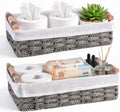 HomeHacks 2 Pack Storage Basket Toilet Paper Rope Baskets for Organizing