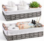 HomeHacks 2 Pack Storage Basket Toilet Paper Rope Baskets for Organizing