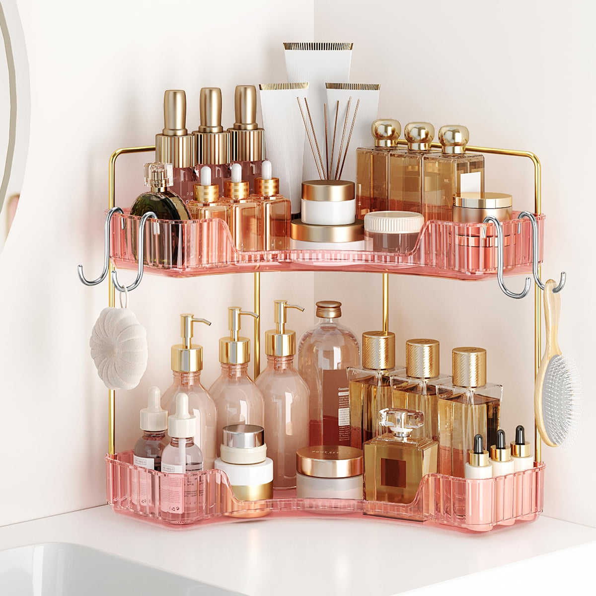 Corner Bathroom Counter Organizer 3-Tier Bathroom Organizer