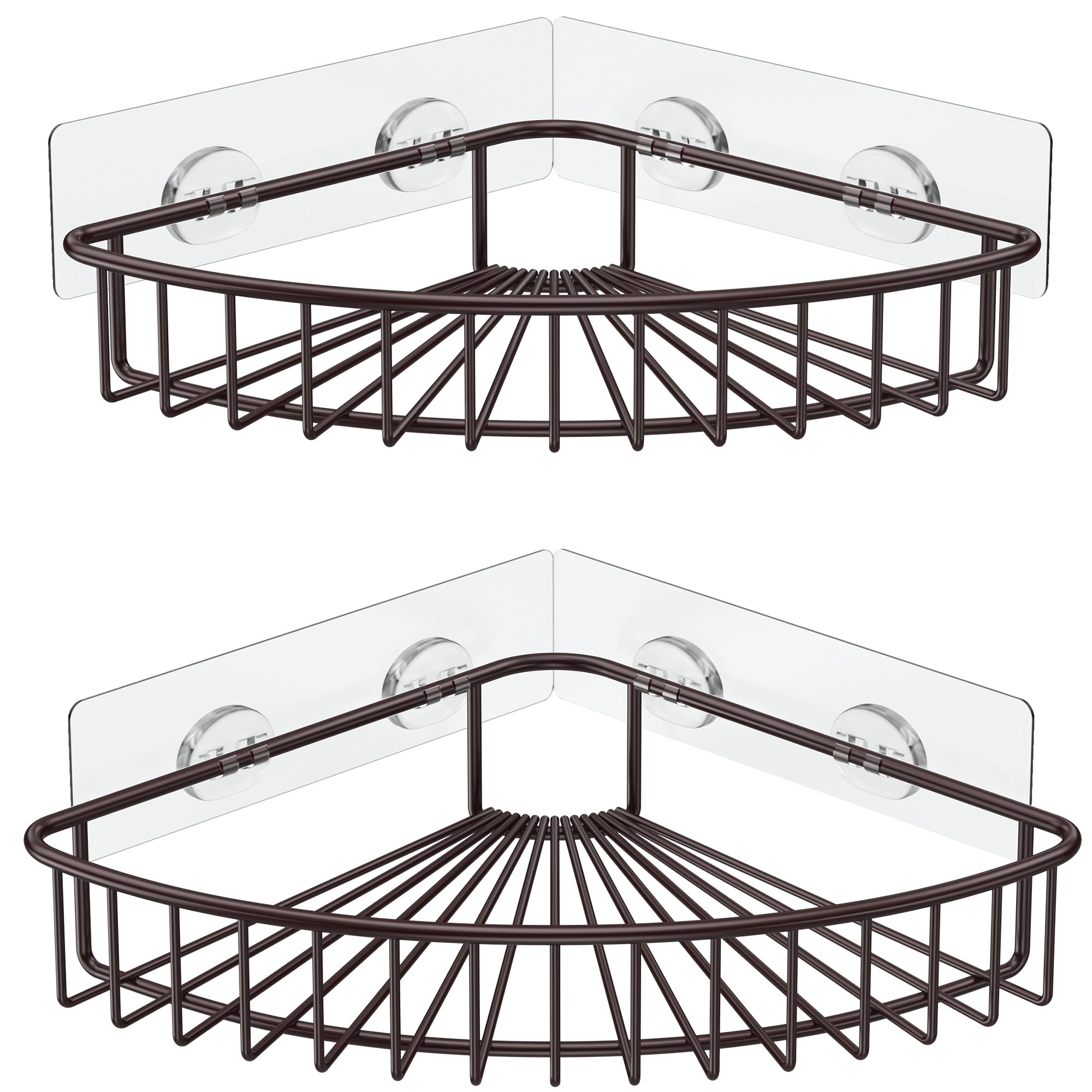 SMARTAKE 2-Pack Corner Shower Caddy, SUS304 Stainless Steel, Silver