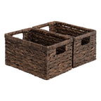 StorageWorks Wicker Baskets, Wicker Storage Baskets for Shelves, 2-Pack