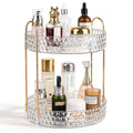 Large Capacity Rotating Makeup Organizer Perfume Stand Holder, 2 Tier Clear