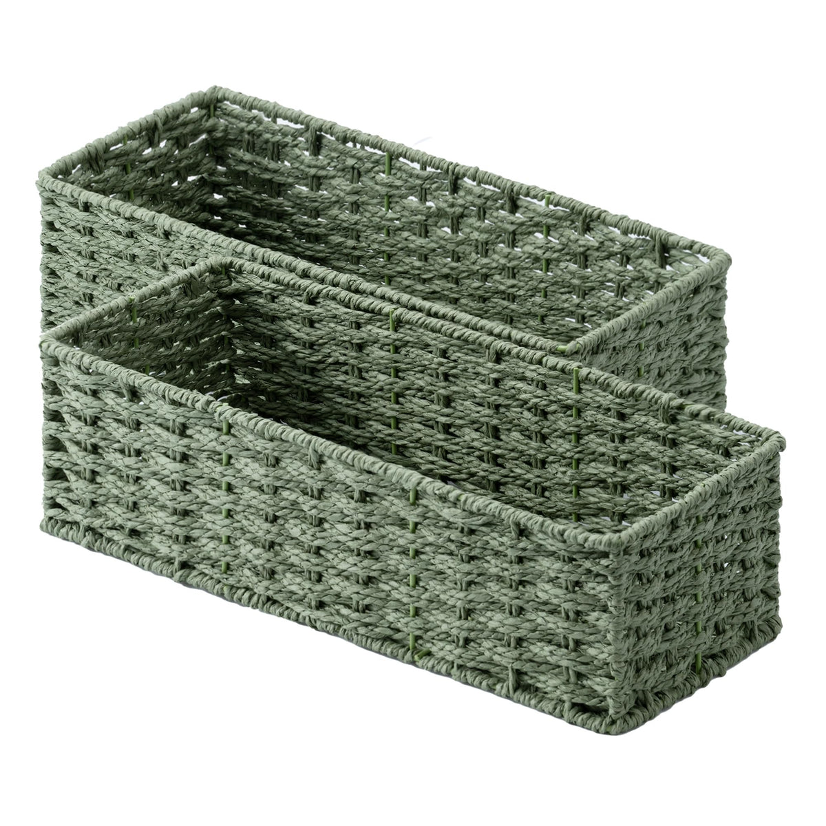 StorageWorks Wicker Toilet Paper Basket, Toilet Tank Basket for Bathroom