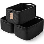 3 Pack Small Storage Baskets for Organizing, 11.8×7.8×5.1", Mixed Brown