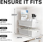 Simple Houseware 2 Tier Pull-Out Sliding Drawer Under Sink Storage, White